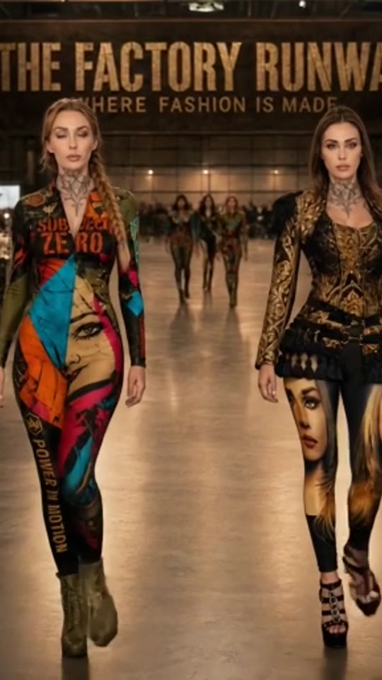 Two models on the Factory Runway